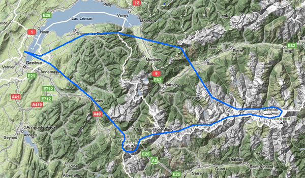 Parcours du Grand Tour des Alpes