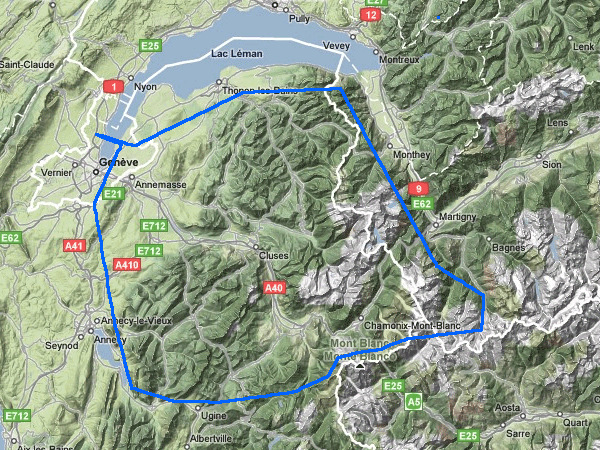 Parcours du Grand Tour des Alpes